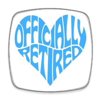 Heart-Shaped Officially Retired - Square fridge magnet - white - Front