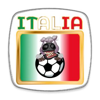 Italy Horse Football - Square fridge magnet - white - Front