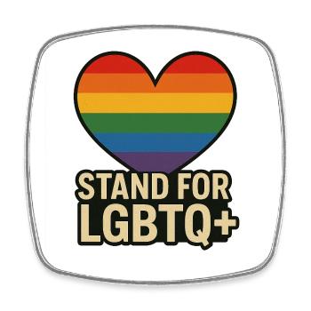 Pride Heart LGBT Support Design - Square fridge magnet - white - Front