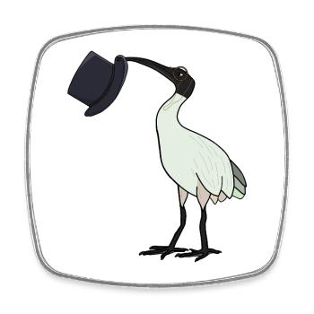 Un poulet Vintage Bin Chicken digne d’un gentleman - Magnet carré - blanc - Devant