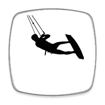 Kiter. Kitesurfing - Viereckiger Kühlschrankmagnet - Weiß - Vorne