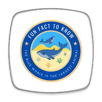 The blue whale is the largest animal - Square fridge magnet - white - Front