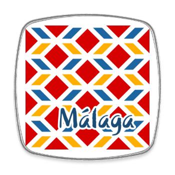 Malaga street walls 2 - Square fridge magnet - white - Front