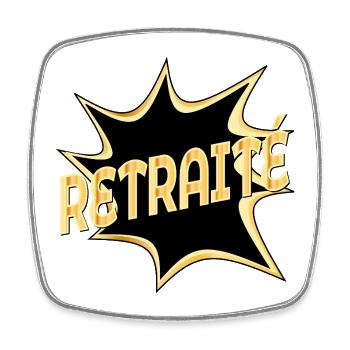 CADEAUX DE RETRAITE 2026 - ADIEU RETRAITÉ - Magnet carré - blanc - Devant