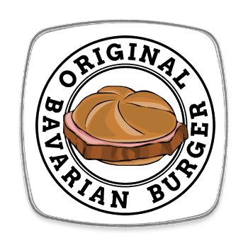 Leberkäse Semmel Leberkässemmel - Square fridge magnet - white - Front