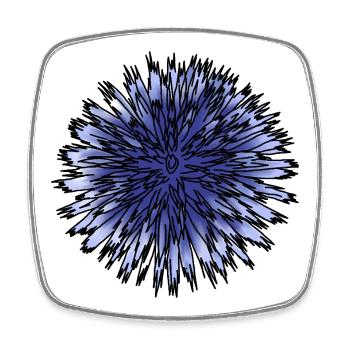 Blaue Distelblume - Viereckiger Kühlschrankmagnet - Weiß - Vorne