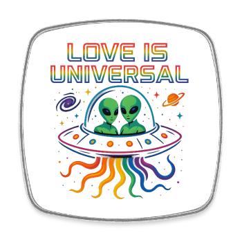 love is universal - Square fridge magnet - white - Front