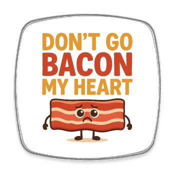 Bacon Heart Graffiti Design - Square fridge magnet - white - Front