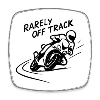 rarely off track - Viereckiger Kühlschrankmagnet - Weiß - Vorne