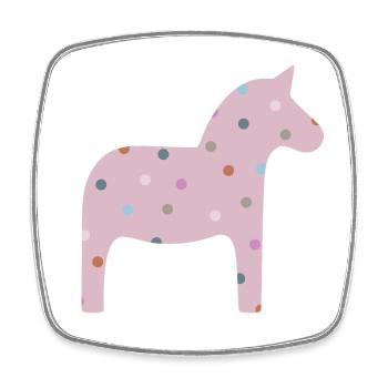 Dala Horse Dots Dots Scandinavian Decoration Scandinavian - Square fridge magnet - white - Front