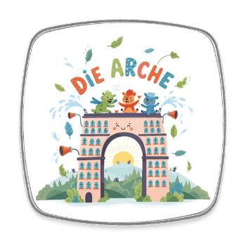 Die Arche der Freude - Viereckiger Kühlschrankmagnet - Weiß - Vorne