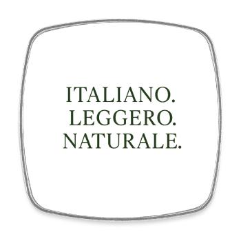Italienische Leichtigkeit Natürliche Schrift - Viereckiger Kühlschrankmagnet - Weiß - Vorne