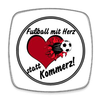 Football avec ................................ de cœur - Magnet carré - blanc - Devant