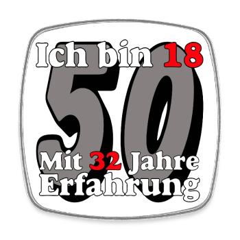 50 Jahre mir Erfahrung ........................... - Viereckiger Kühlschrankmagnet - Weiß - Vorne