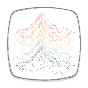 Rainbow Ridge Mountain - Square fridge magnet - white - Front