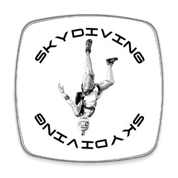 Skydiving - Viereckiger Kühlschrankmagnet - Weiß - Vorne