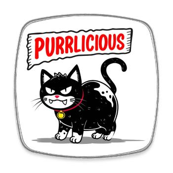 Pourpre de chat - Magnet carré - blanc - Devant