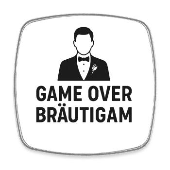 Hochzeit Bräutigam Game Over - Viereckiger Kühlschrankmagnet - Weiß - Vorne