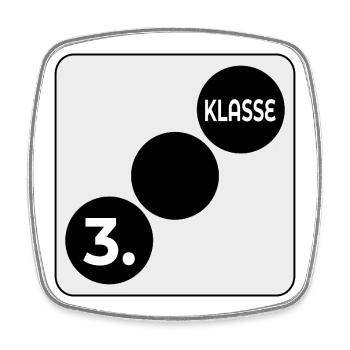 3. Klasse Schulklasse Würfel - Viereckiger Kühlschrankmagnet - Weiß - Vorne