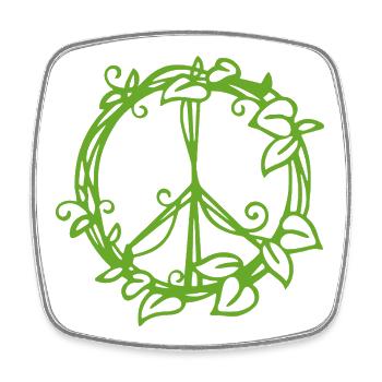 Nature-Inspired Peace Symbol Design - Square fridge magnet - white - Front