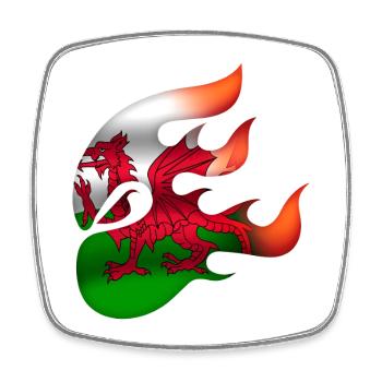 Flagge von Wales - Walisisch - Ninja - Viereckiger Kühlschrankmagnet - Weiß - Vorne