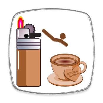 WATERSPORT SMOKING SWIM COFFEE - Square fridge magnet - white - Front