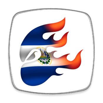 Flag of El Salvador - The Savior - Ninja - Square fridge magnet - white - Front