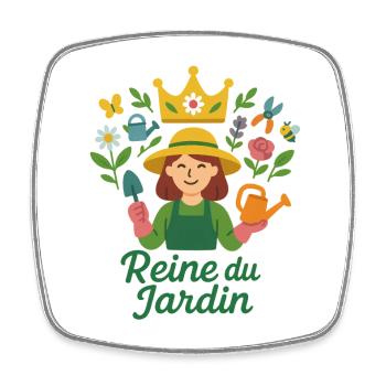 Reine du jardin - Magnet carré - blanc - Devant