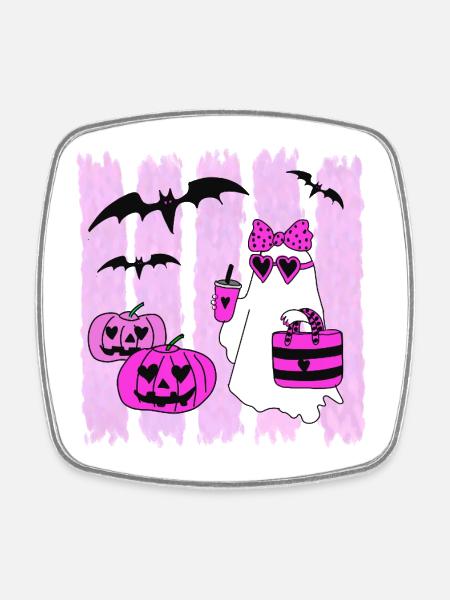 Fashion Ghost - Square fridge magnet - white