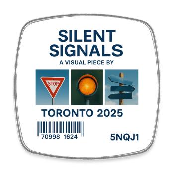 Stille Signale: Toronto 2025 - Viereckiger Kühlschrankmagnet - Weiß - Vorne