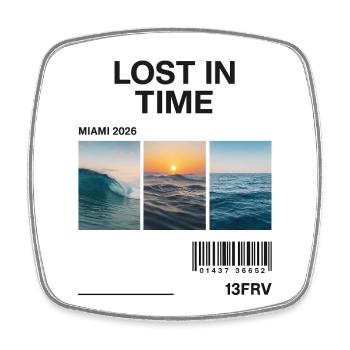 Verlorene Zeit: Miami Waves Triptychon - Viereckiger Kühlschrankmagnet - Weiß - Vorne