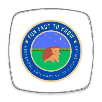 Hedgehogs can have up to 7,000 spines - Square fridge magnet - white - Front
