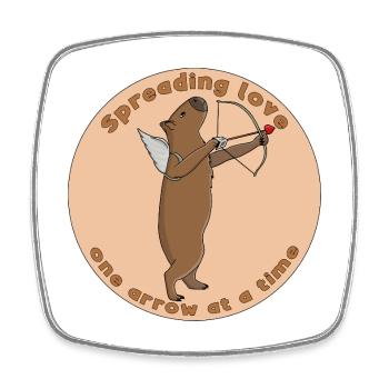 Spreading love, one arrow at a time - Square fridge magnet - white - Front