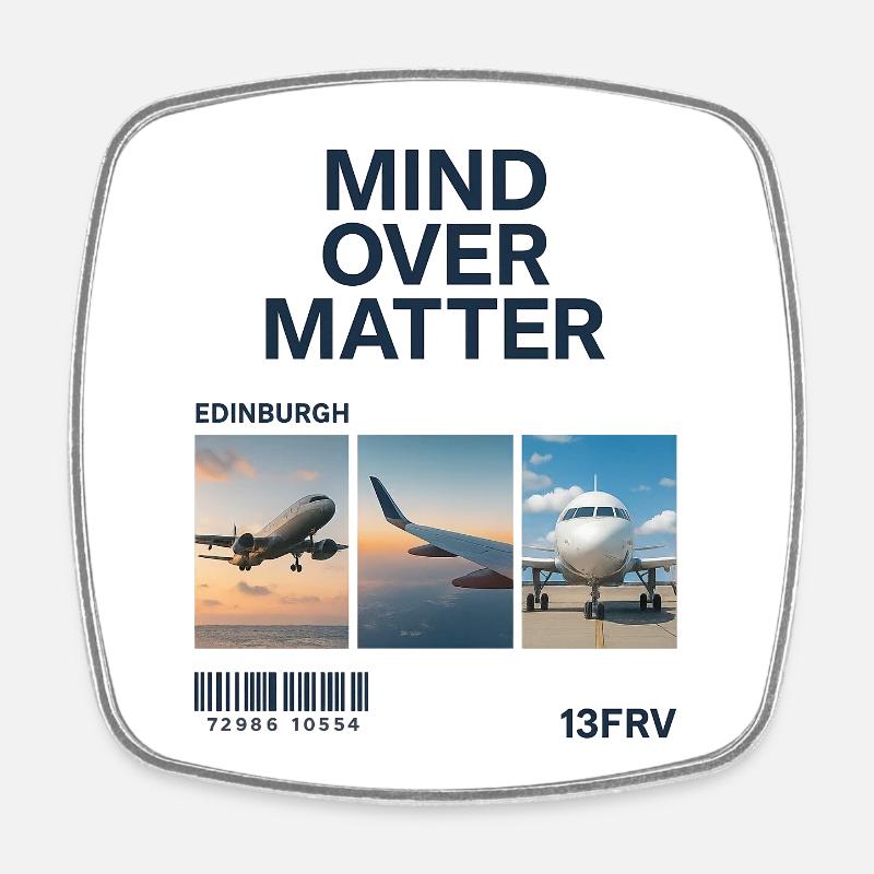 Mind Over Matter: Edinburgh Triptychon - Viereckiger Kühlschrankmagnet - Weiß