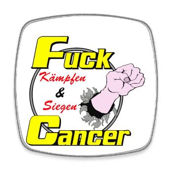 Lutter et vaincre le cancer - Magnet carré - blanc - Devant