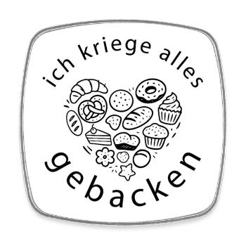 ich kriege alles gebacken backerei Konditor - Viereckiger Kühlschrankmagnet - Weiß - Vorne