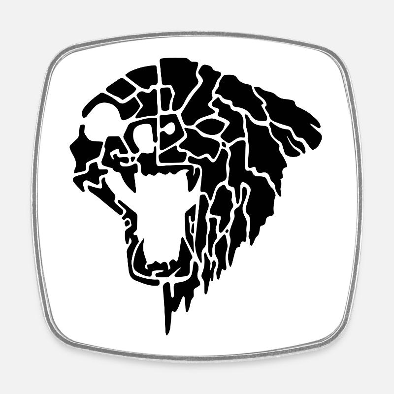 Tribal bear - Square fridge magnet - white