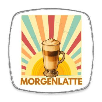Vintage Pun Retro Morning Draught Coffee Design - Square fridge magnet - white - Front