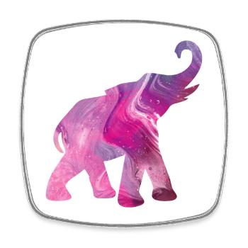 Elefant Yoga Muster Farbe Aquarell Energie om Fan - Viereckiger Kühlschrankmagnet - Weiß - Vorne
