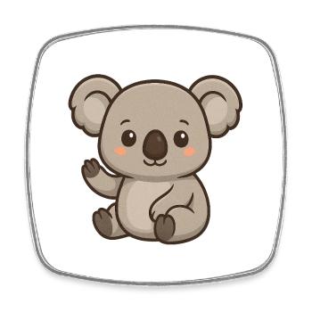 Koala with heart accent - Square fridge magnet - white - Front