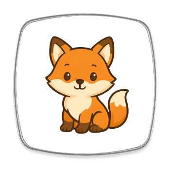 Ours renard mignon design pour enfants - Magnet carré - blanc - Devant