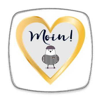 HERZ MOIN - MÖWE NORDDEUTSCHLAND - Viereckiger Kühlschrankmagnet - Weiß - Vorne