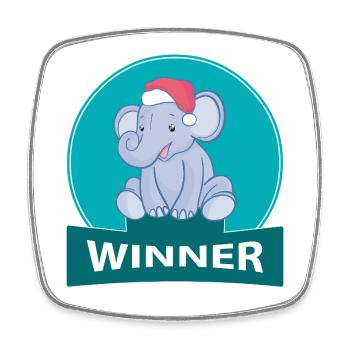 little Elefant Christmas - Viereckiger Kühlschrankmagnet - Weiß - Vorne