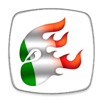 Flagge von Italien - Italien - Ninja - Viereckiger Kühlschrankmagnet - Weiß - Vorne