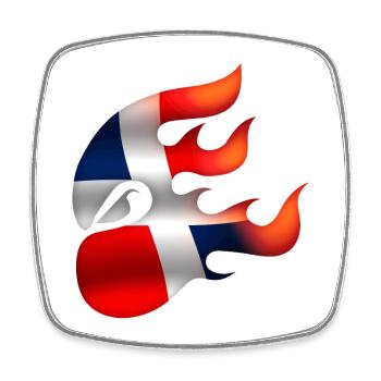Flag of the Dominican Republic - Square fridge magnet - white - Front
