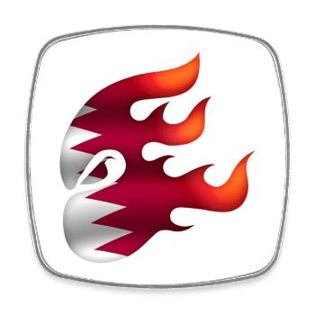 Qatar Flag - Qatar - Ninja - Square fridge magnet - white - Front