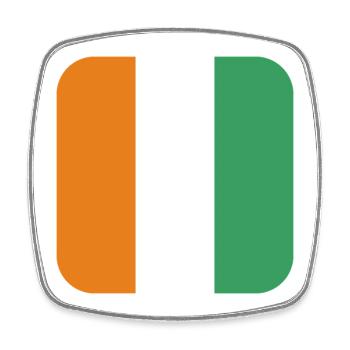 drapeau de la cote d ivoire - Magnet carré - blanc - Devant