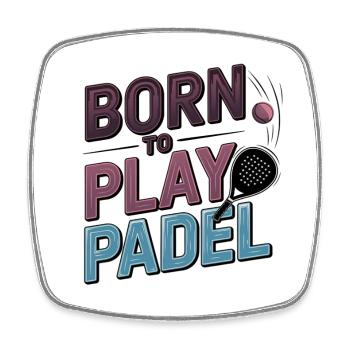 Kinder zum Padelspielen - Viereckiger Kühlschrankmagnet - Weiß - Vorne