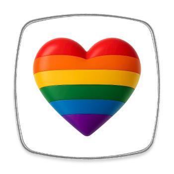 Heart in rainbow colors for variety 3D look - Square fridge magnet - white - Front