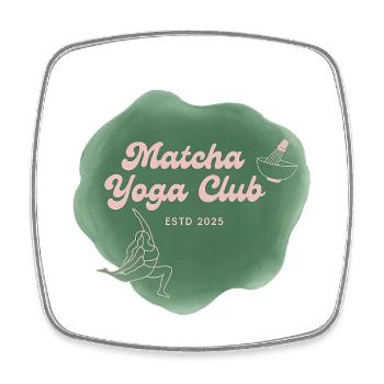 Matcha Yoga Club  - Viereckiger Kühlschrankmagnet - Weiß - Vorne